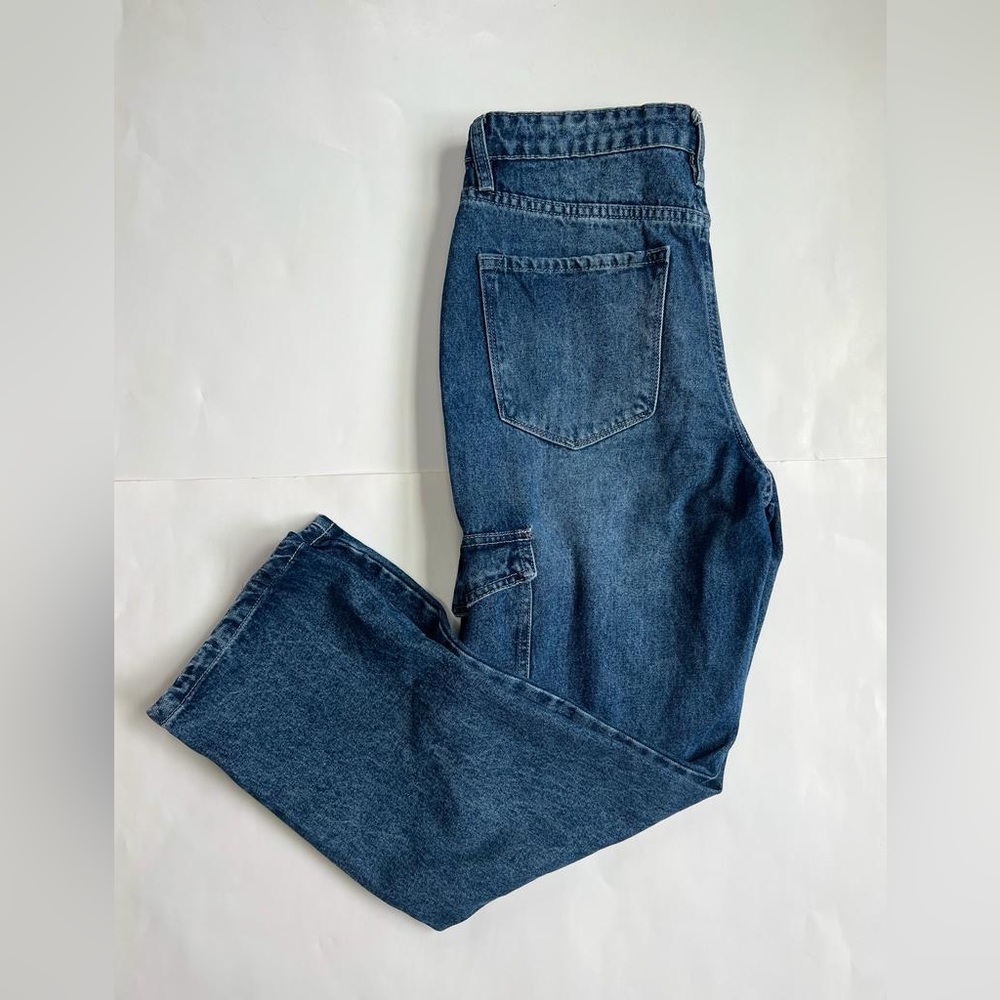 KanCan New Cargo Jeans Exposed Button Fly Straight 100% Cotton KC7893M Size 9/28 - Picture 7 of 12